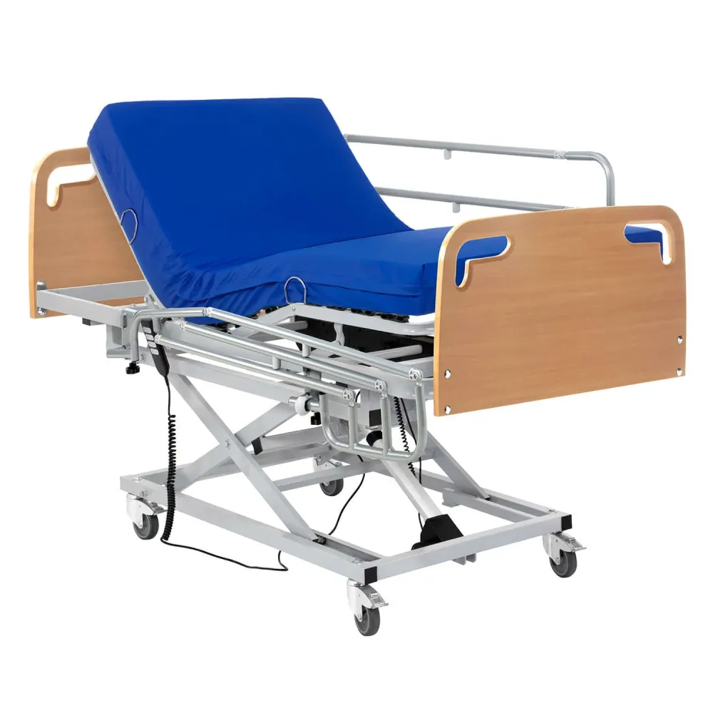 Elektrisch verstellbares Krankenhausbett mit Hubwagen, Seitengittern, viskoelastischer Matratze Professional V3 und Kopf-...