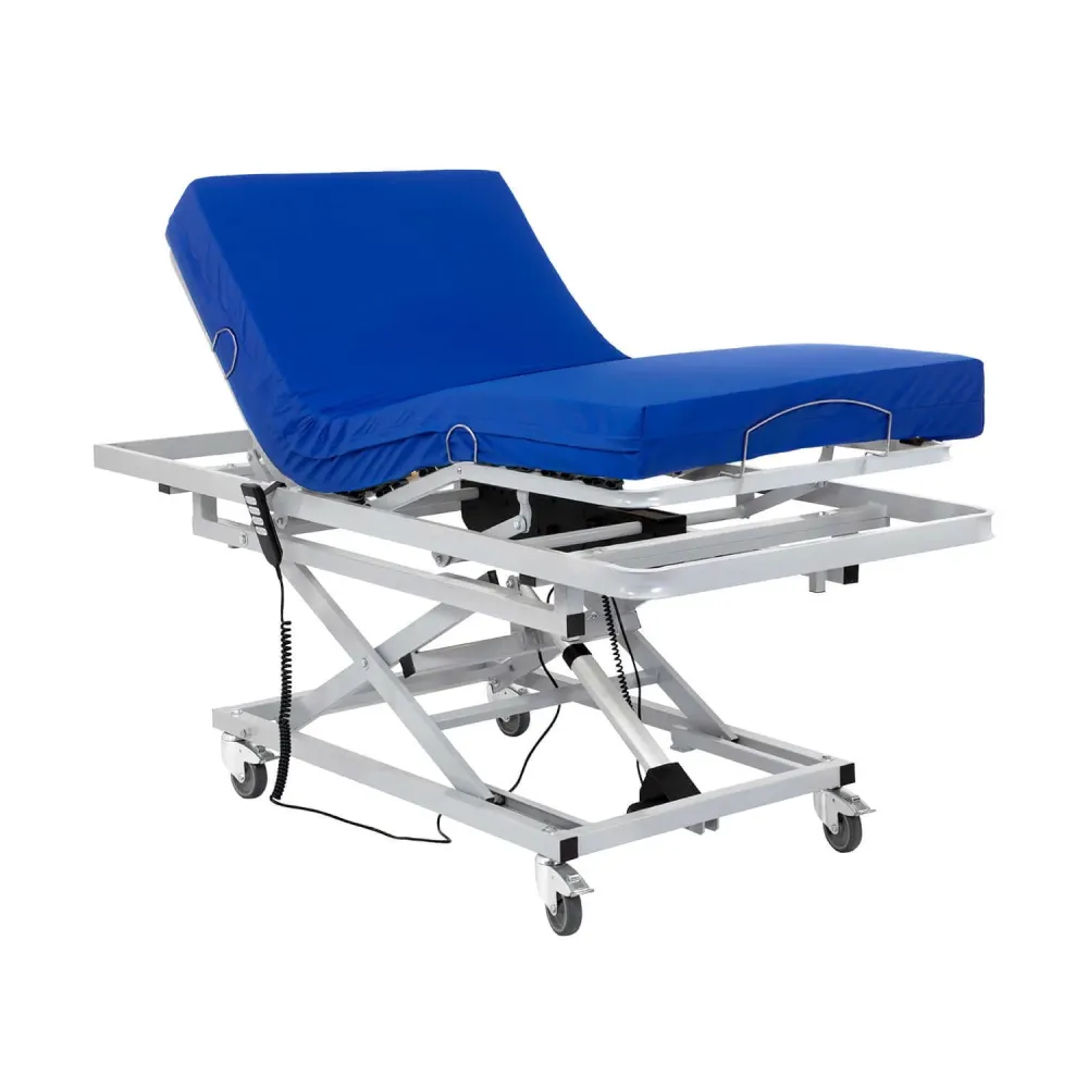 Elektrisch verstellbares Krankenhausbett mit Hubwagen und viskoelastischer Matratze Professional V3 - 105x200 cm