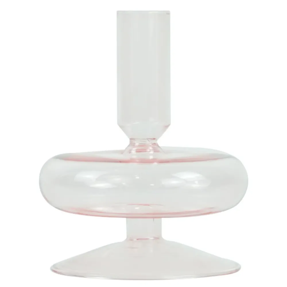Elly Glas-Kerzenhalter rosa 12 cm