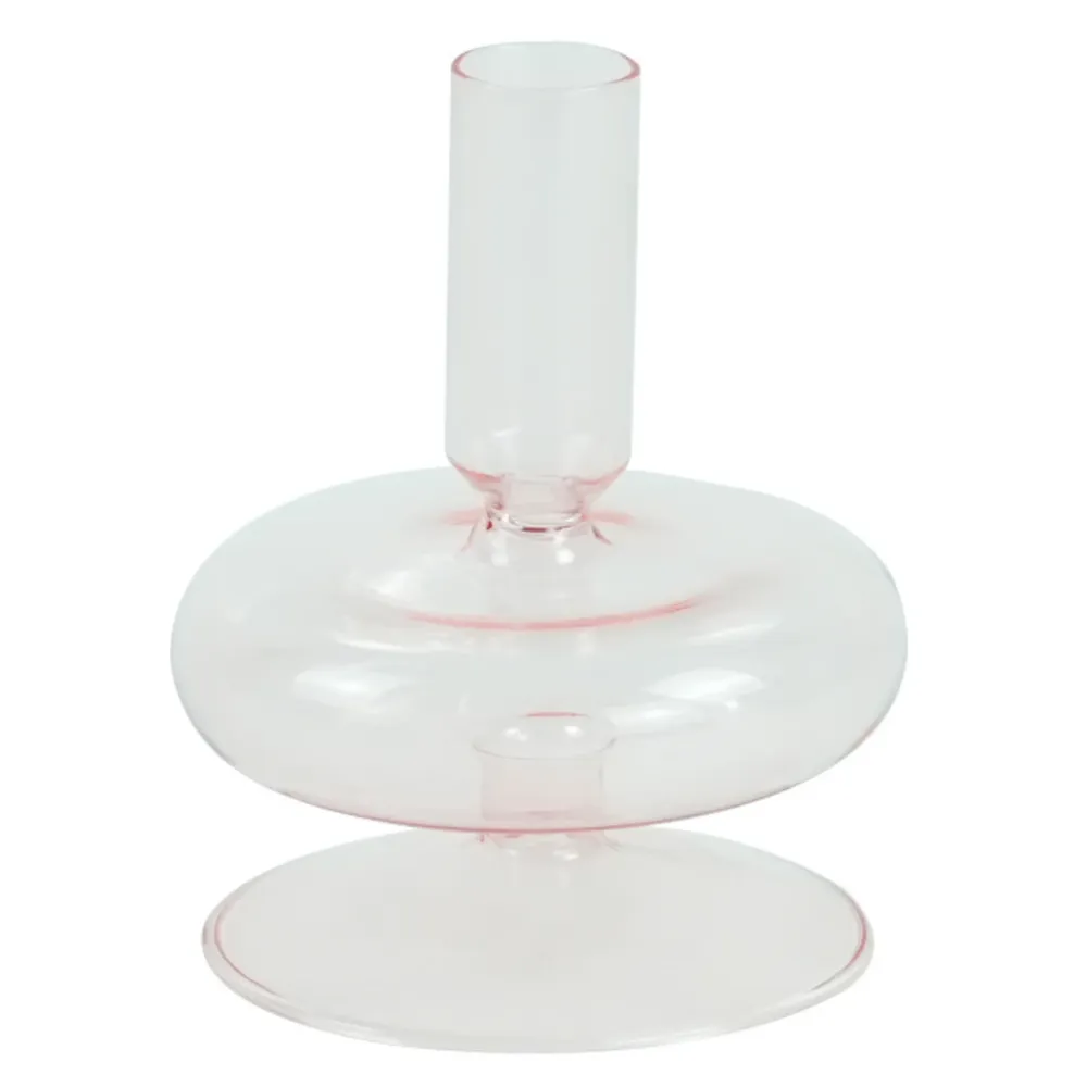 Elly Glas-Kerzenhalter rosa 12 cm