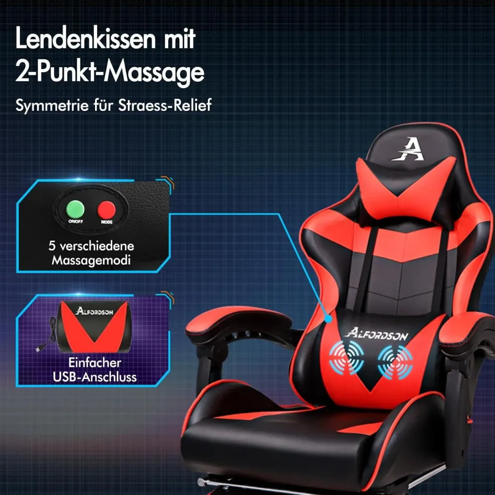 Ergonomischer Gaming-Stuhl mit Massage und