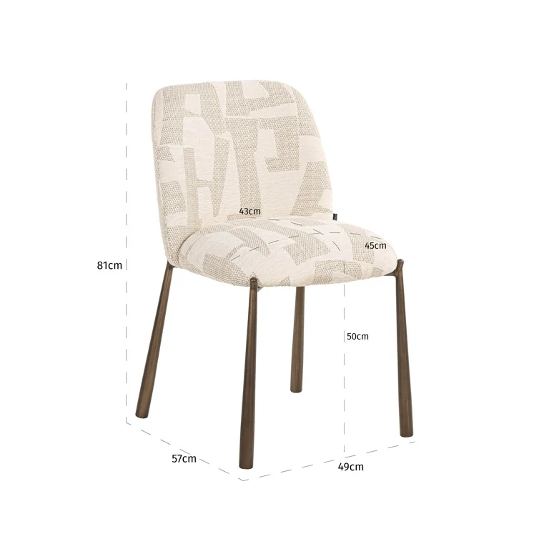 Esszimmerstühle Lana beige graffic (2er-Set) (Beige graffic)
