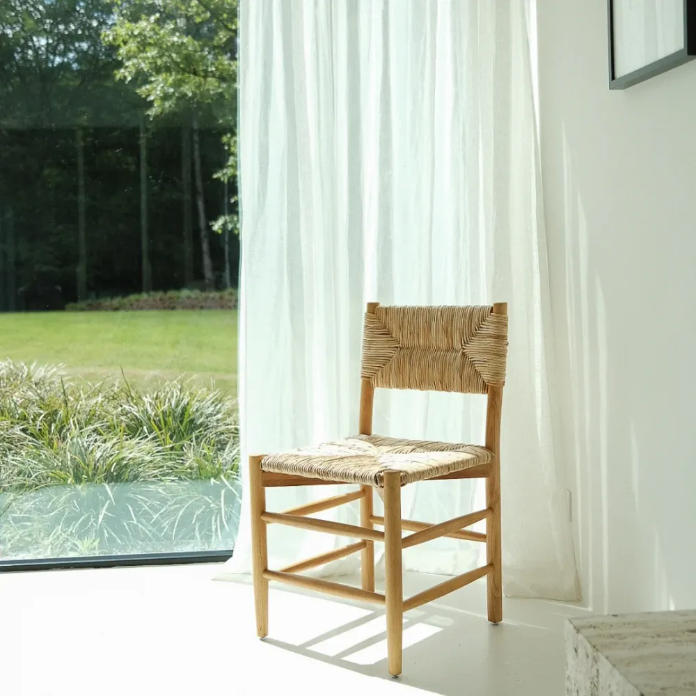 Esszimmerstuhl Mardor - Vintage Kiefer - Seil geflochtene Sitzfläche