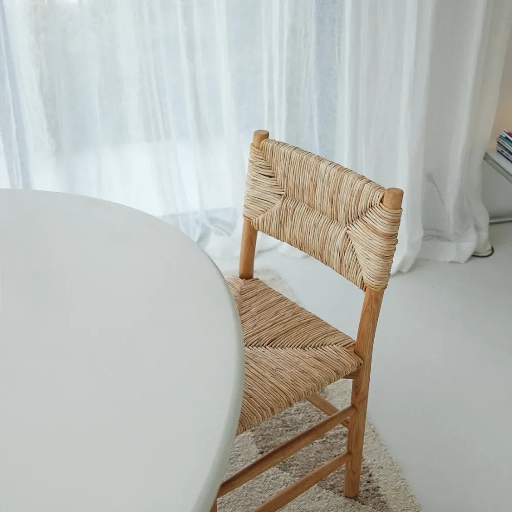 Esszimmerstuhl Mardor - Vintage Kiefer - Seil geflochtene Sitzfläche