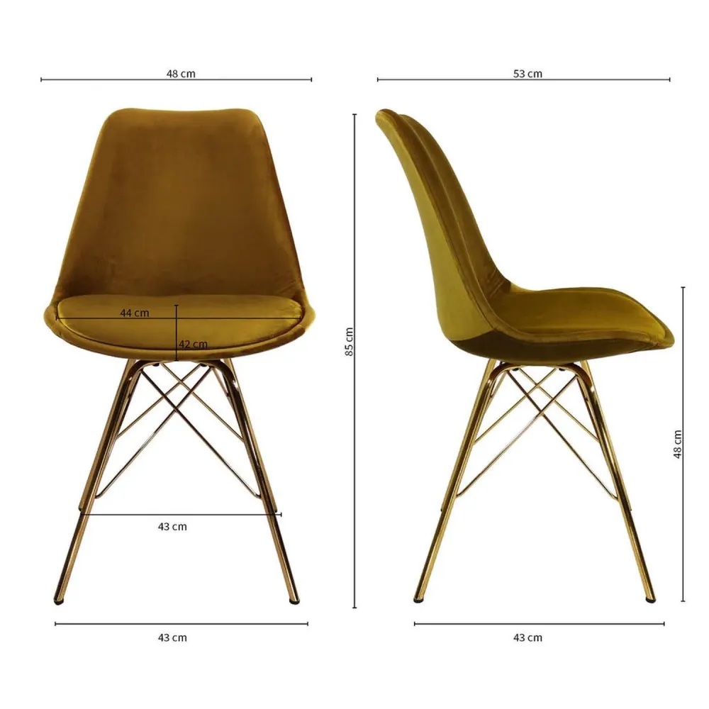 Esszimmerstuhl Velvet - Gold