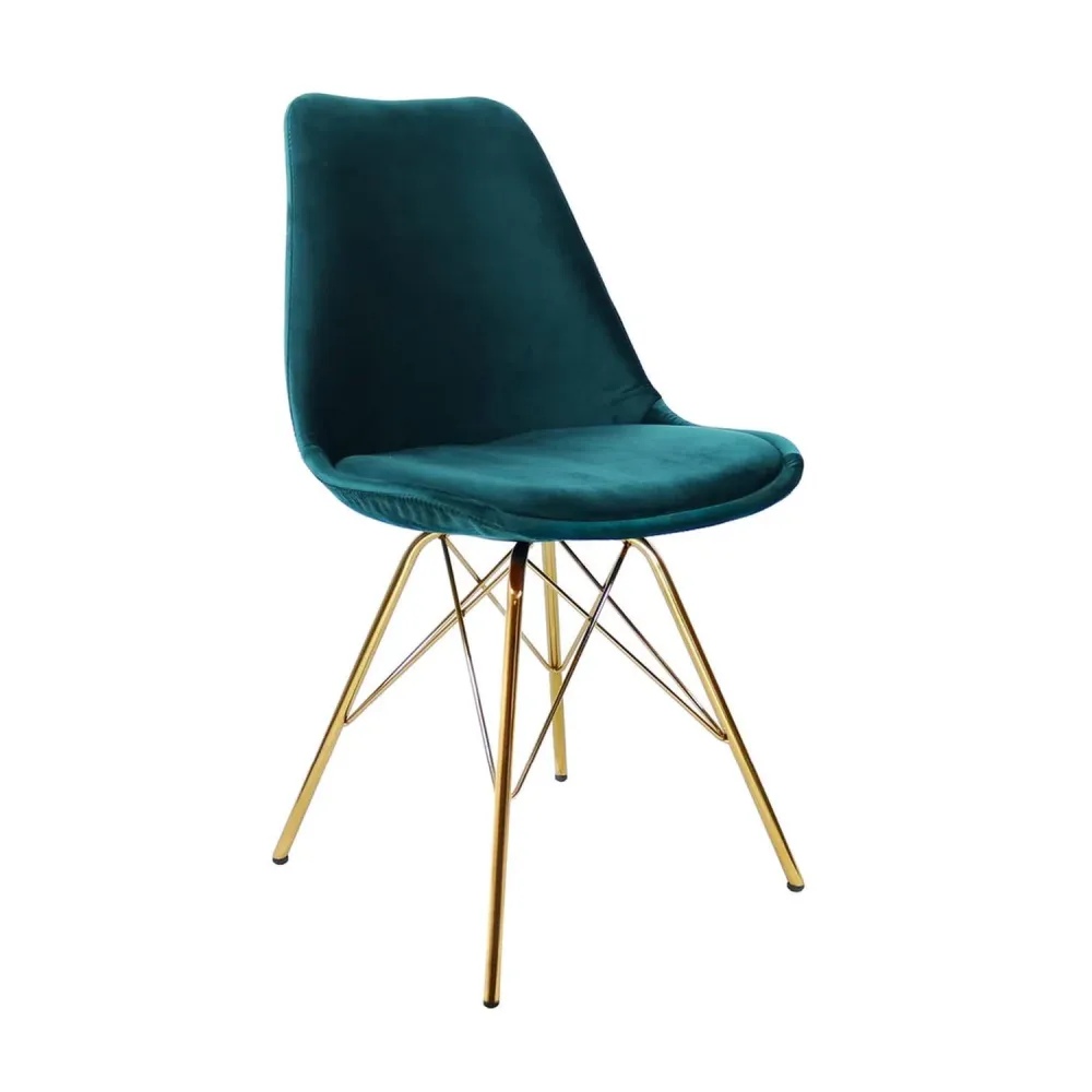 Esszimmerstuhl Velvet - Petrol & Gold