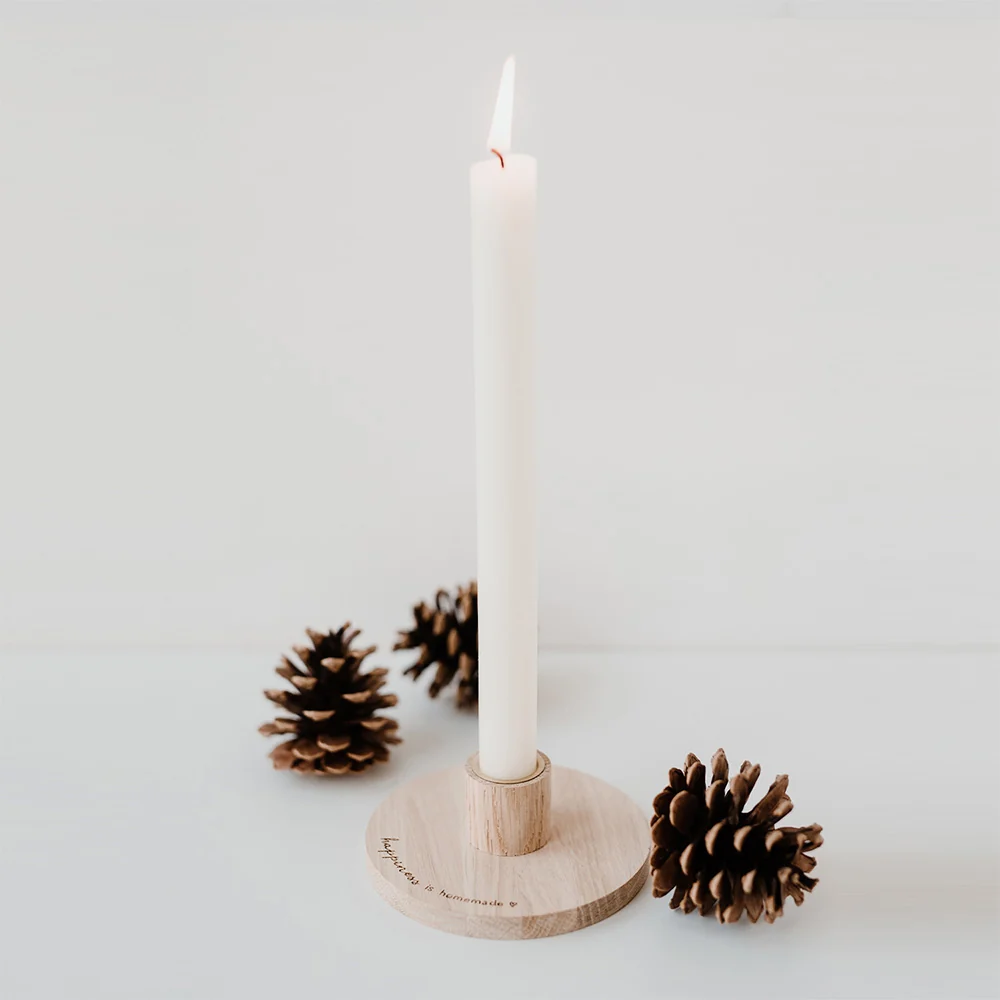 Eulenschnitt Kerzenständer Happiness