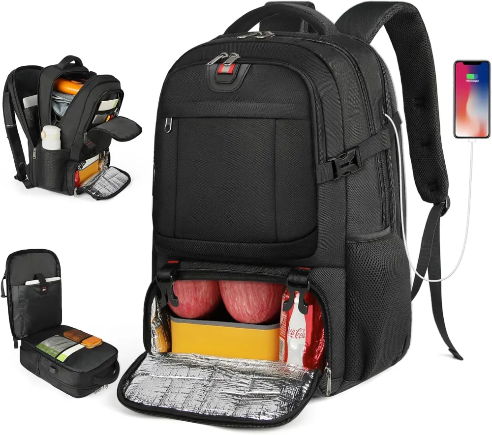 Extra-großer Lunch- und Laptop-Reiserucksack mit USB-Ladeanschluss