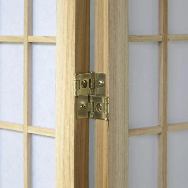 6 fach Holz Paravent Raumteiler Shoji natur