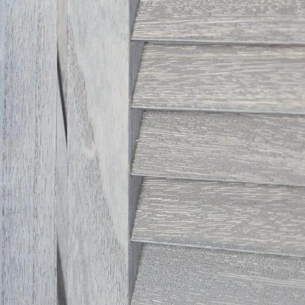 3 fach Paravent Raumteiler 045 Holz grau