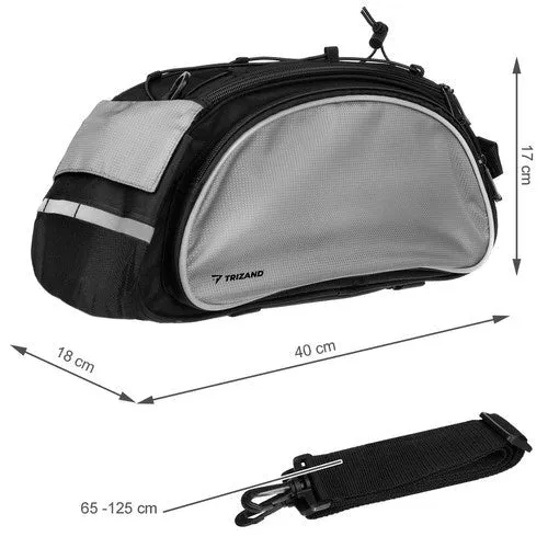 Fahrradtasche mit Reißverschluss und Reflektoren