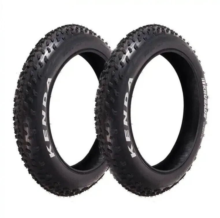 2x Fatbike Reifen KENDA Krusade 20x4 Zoll Reifen Set, Fat Bike Mantel Set Schwarz