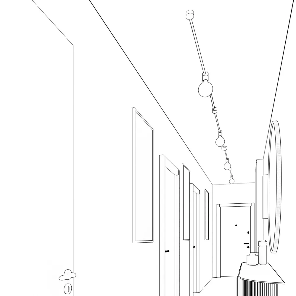 Filé Symmetric Kit – mit 5 m CM21-Kabel für Lichterkette und 9 schwarzen, lackierten Holzkomponenten für den Innenraum