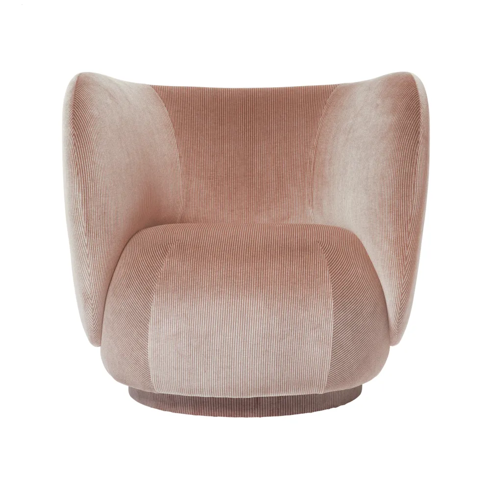 Fotel RICO LOUNGE Devoré Velvet rosa