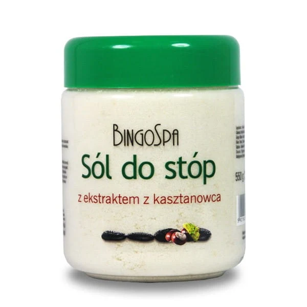 Fußsalz mit Rosskastanienextrakt und Teebaumöl 550g BINGOSPA