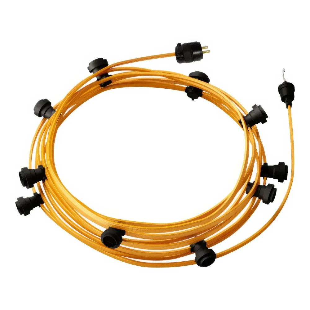 Gebrauchsfertige 40ft-Lichterkette mit 5 schwarzen Fassungen, Haken und Stecker – CM05