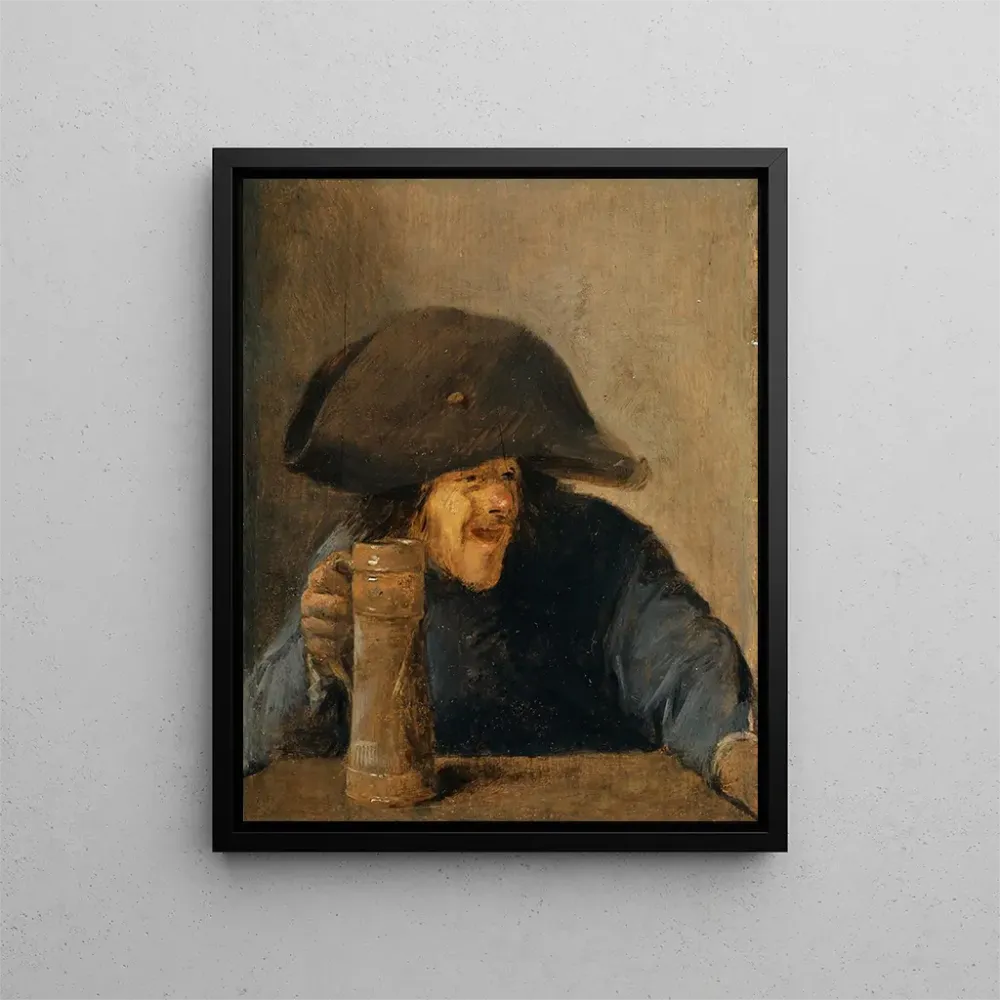 Gemälde Landarbeiter mit Bicorn und Krug - Adriaen Brouwer