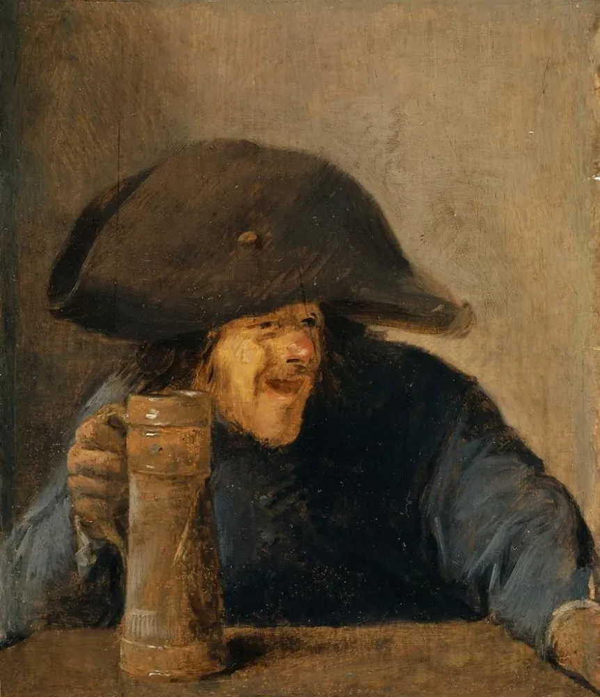 Gemälde Landarbeiter mit Bicorn und Krug - Adriaen Brouwer
