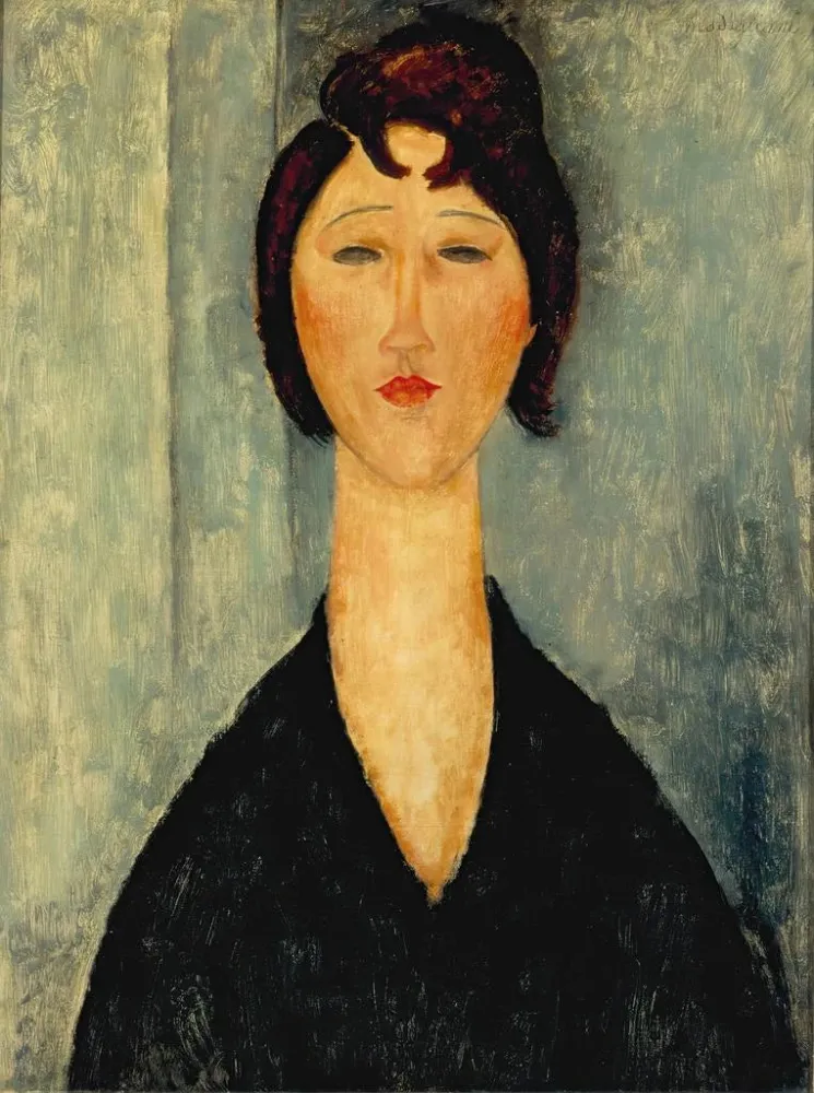 Gemälde Portrait einer jungen Frau - Amedeo Modigliani