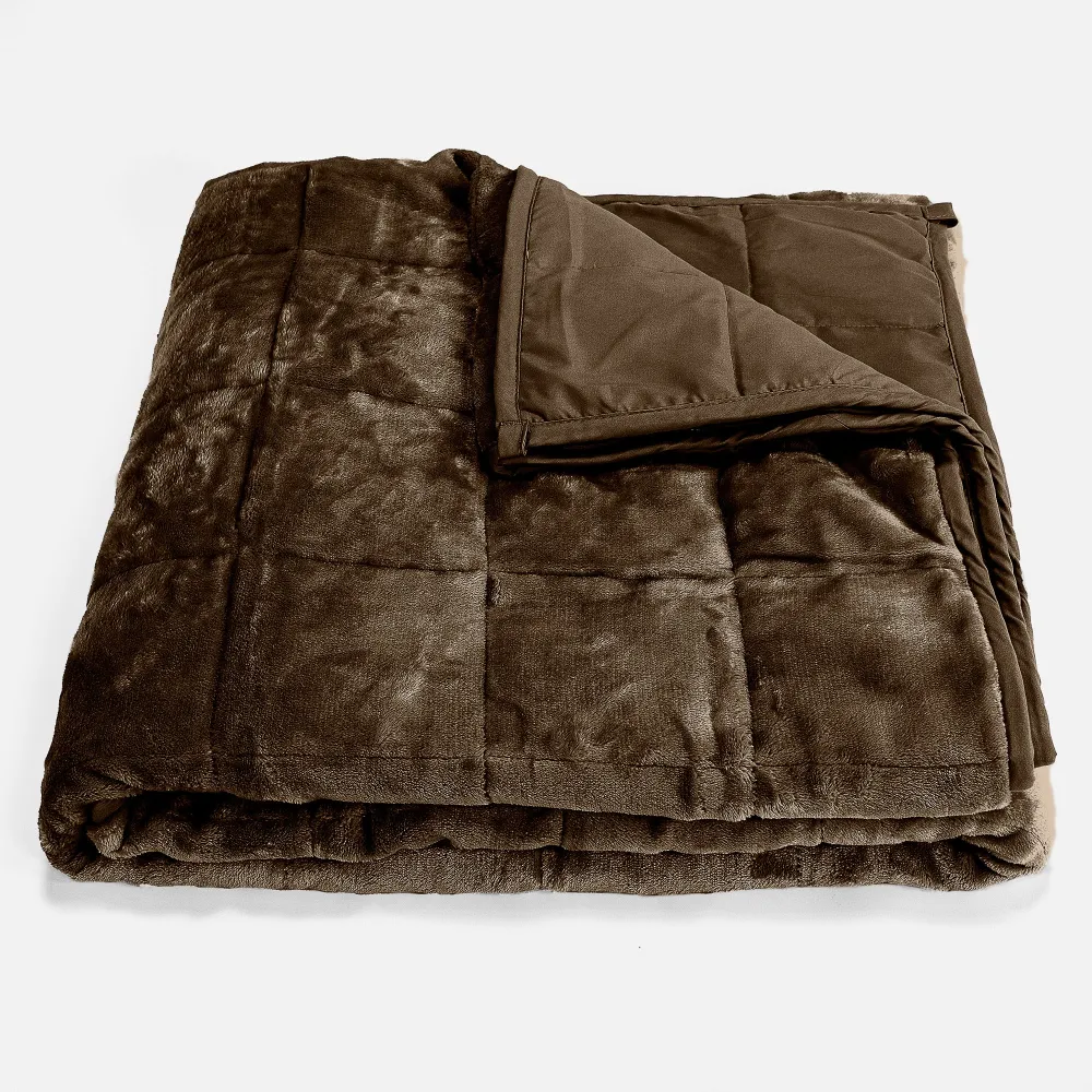 Gewichtsdecke für Erwachsene - Flanell-Fleece Braungrau