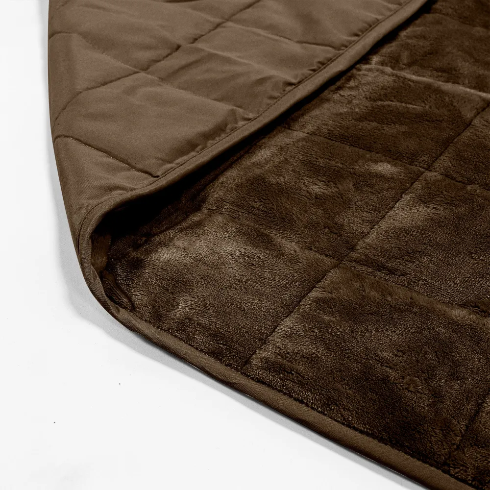 Gewichtsdecke für Erwachsene - Flanell-Fleece Braungrau