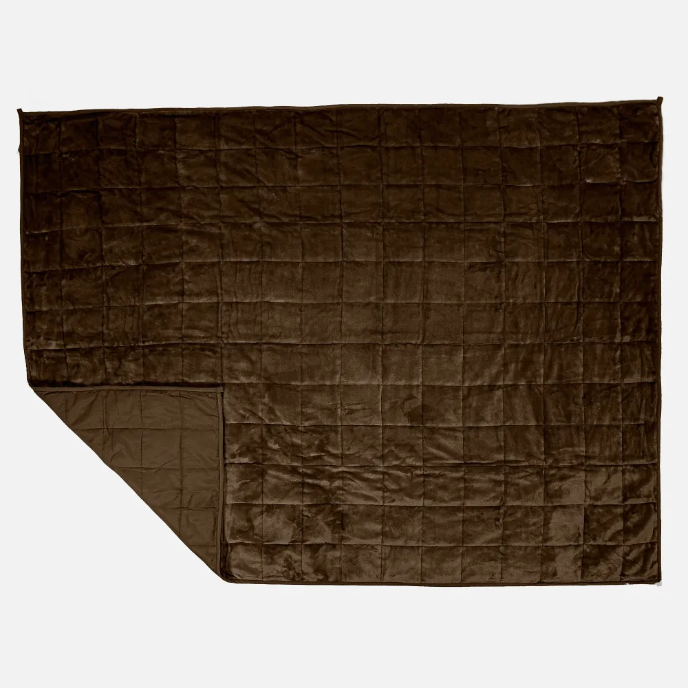 Gewichtsdecke für Erwachsene - Flanell-Fleece Braungrau