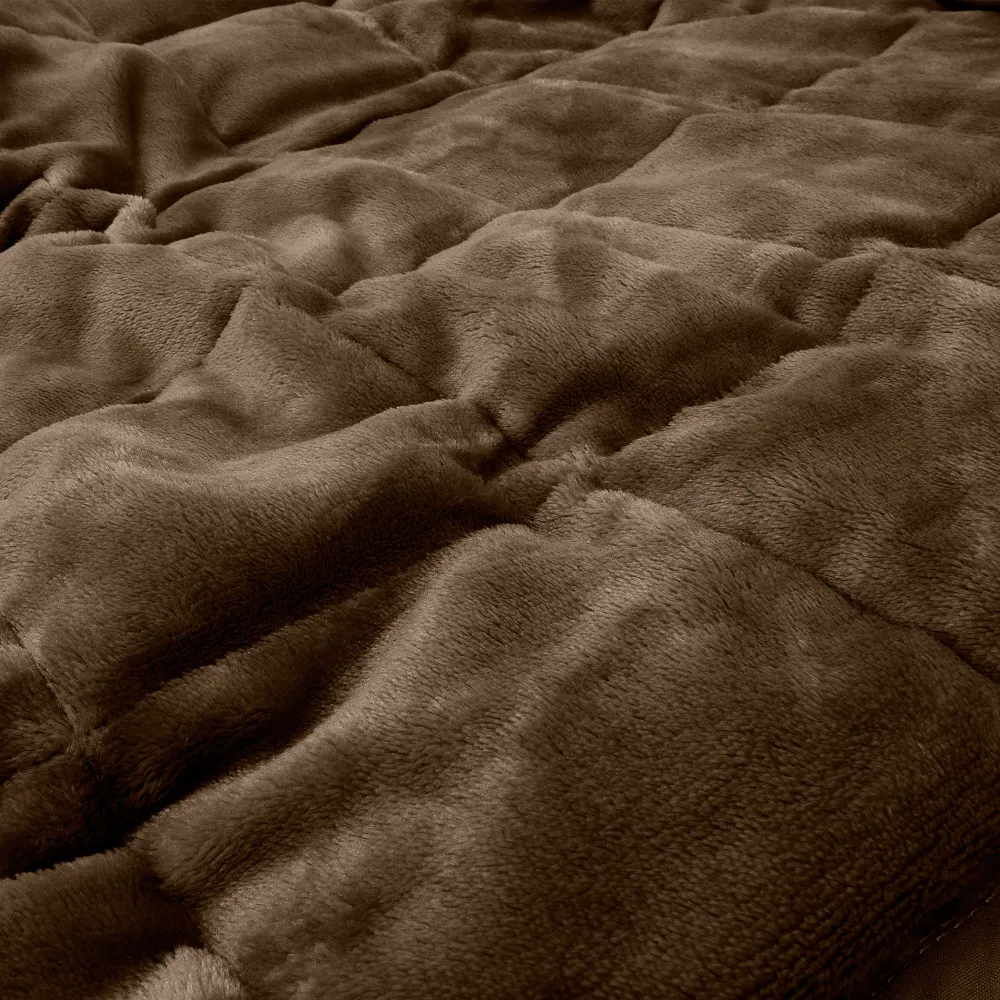 Gewichtsdecke für Erwachsene - Flanell-Fleece Braungrau