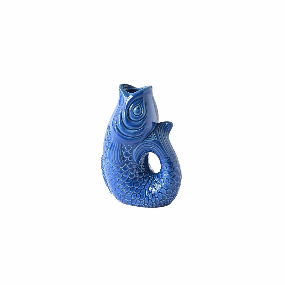 Gift Company Kerzenhalter Monsieur Carafon S, Kerzenständer Fisch-Form, Steingut, Azure, 16.2 cm, 1055303070
