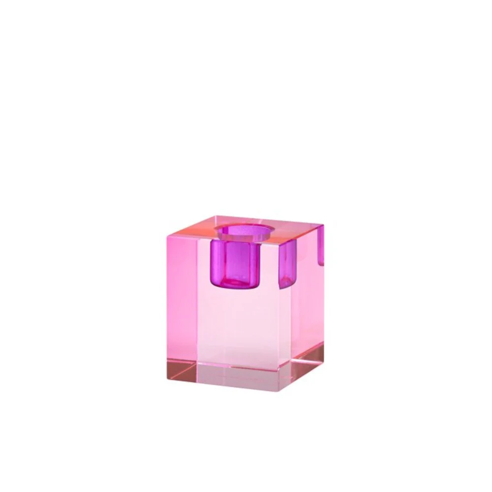 Gift Company Kristallglas Kerzenhalter pink/lila
