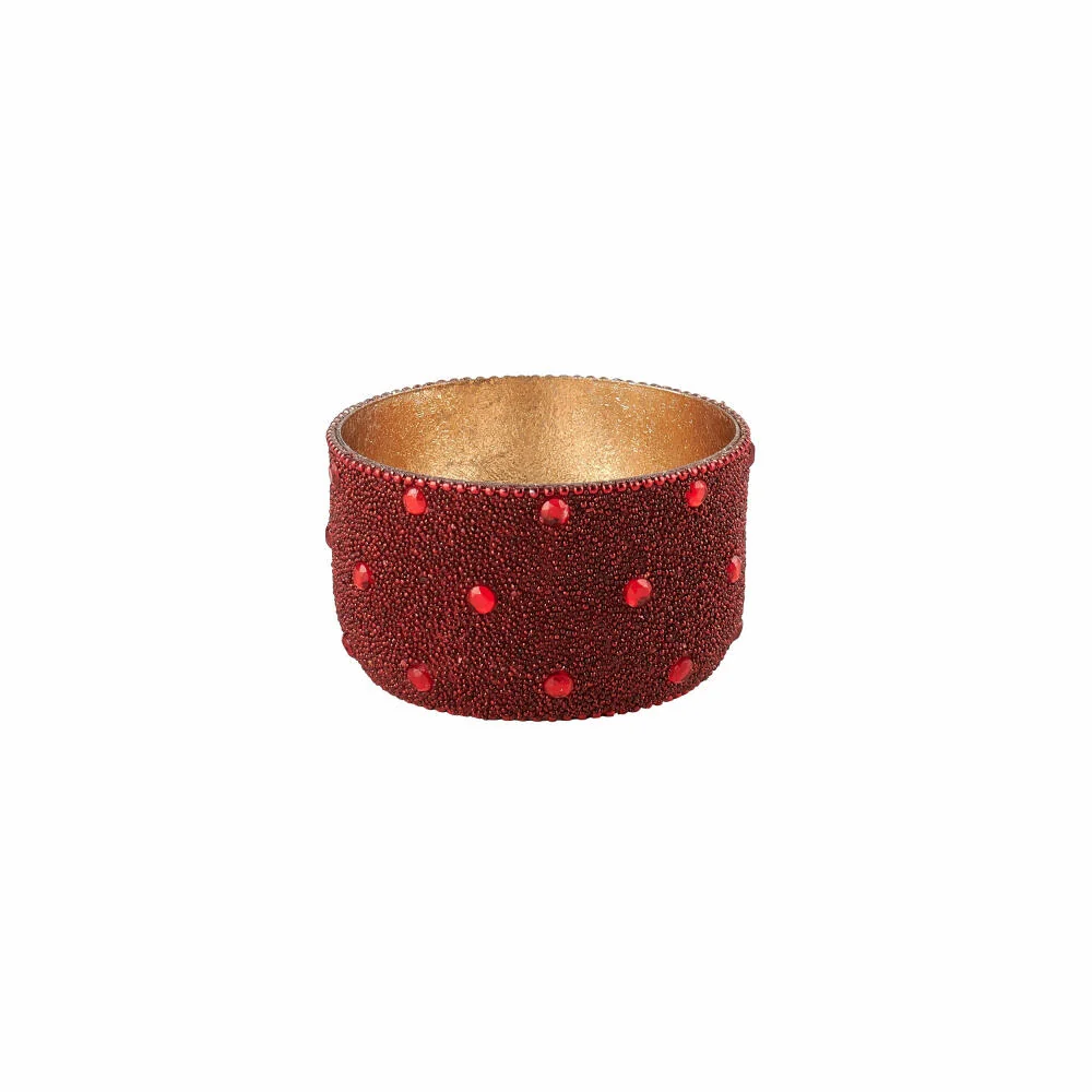Gift Company Windlicht Madras Perlen S, Teelichthalter, Kerzenhalter, Eisen / Glas, Rot, 8.5 cm, 1074703003