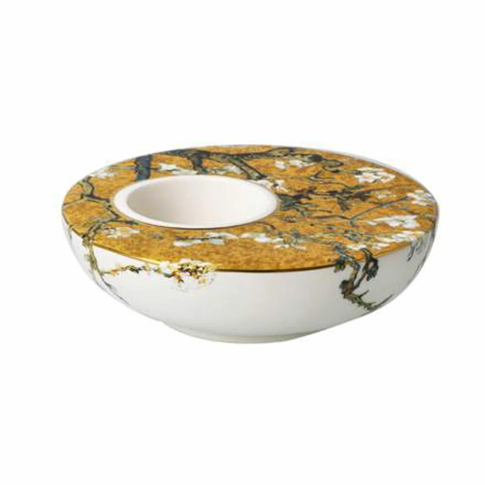 Goebel Kerzenhalter Vincent van Gogh - Mandelbaum Gold, Teelichthalter, Porzellan, 67062771