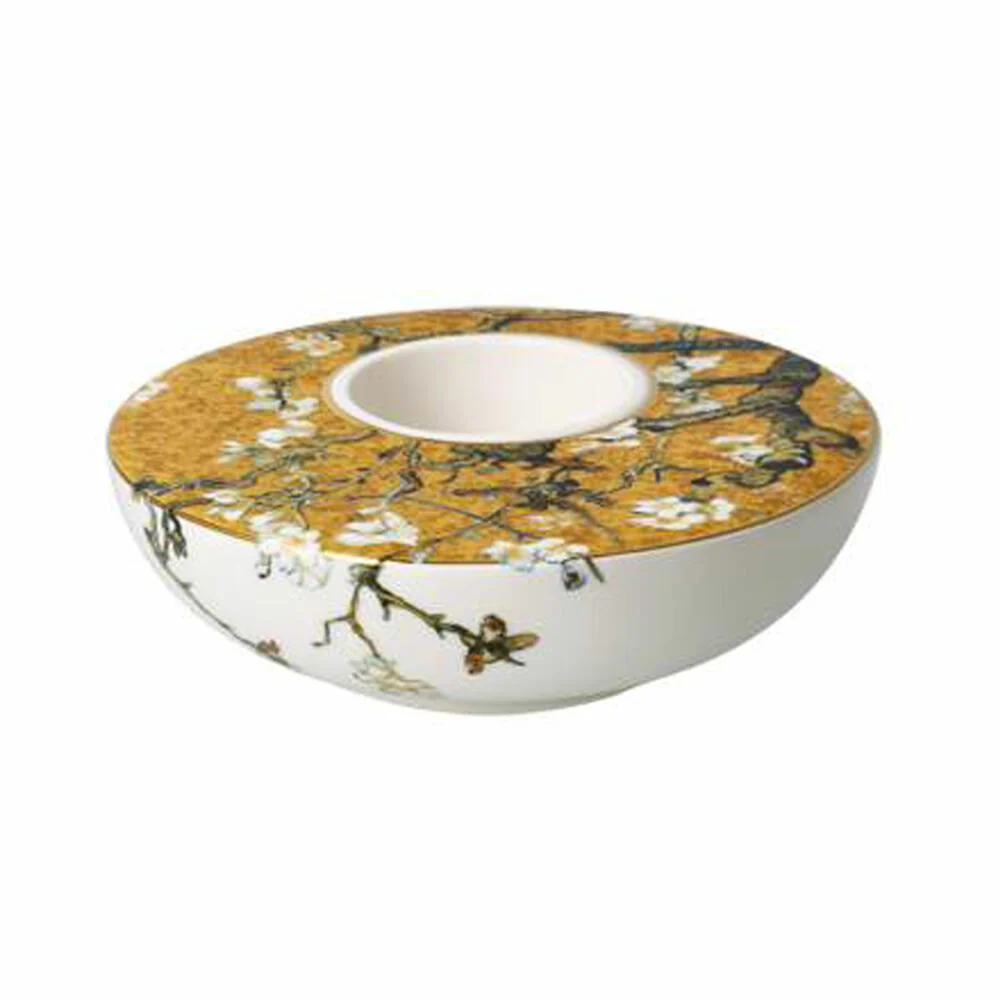 Goebel Kerzenhalter Vincent van Gogh - Mandelbaum Gold, Teelichthalter, Porzellan, 67062771