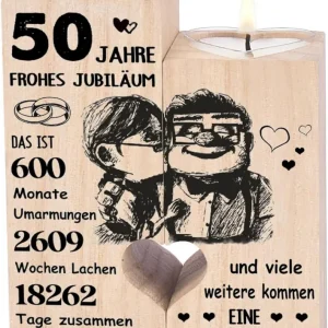 Goldene Hochzeit Kerzenständer Holz 50. Hochzeitstag