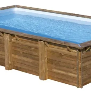 GRE Echtholzpoolset EVORA 620x420x133 cm inkl. Sommer und Winterabdeckung