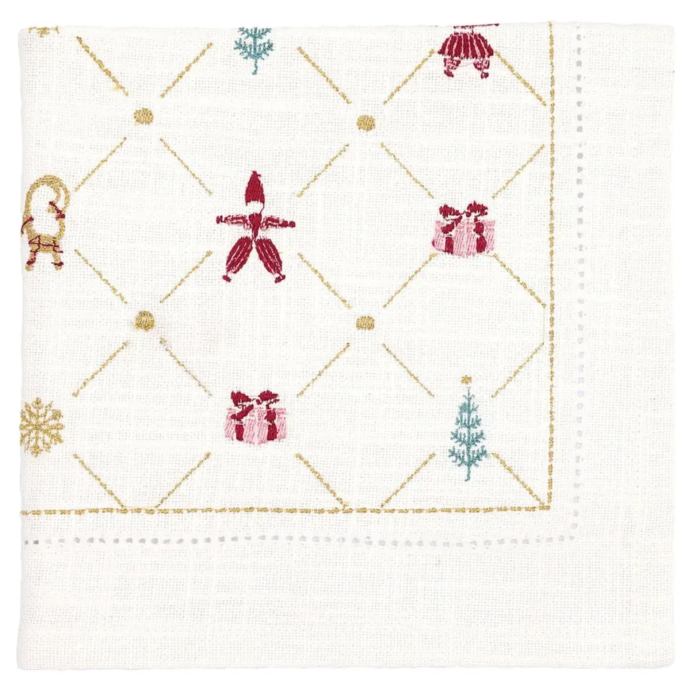 GreenGate - Clarina Stoffserviette mit Stickerei White