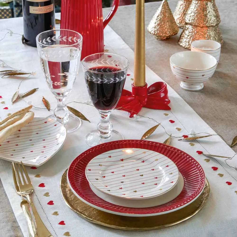 GreenGate - Tischläufer Grace white mit Stickerei