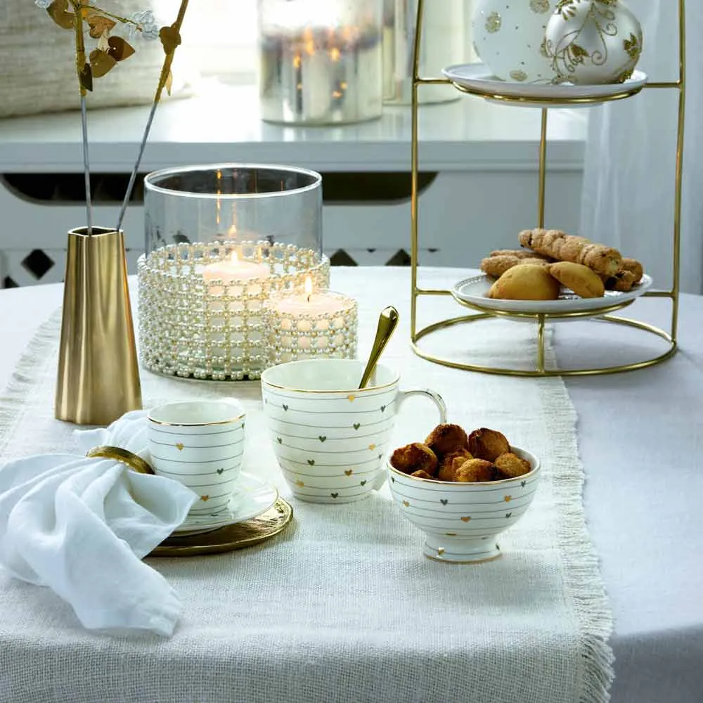 GreenGate - Tischläufer Grace white mit Stickerei
