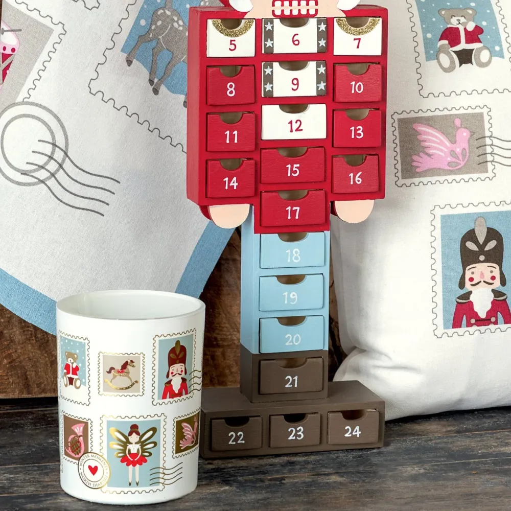 GreenGate - Xmas letter Kerzenhalter mittel White