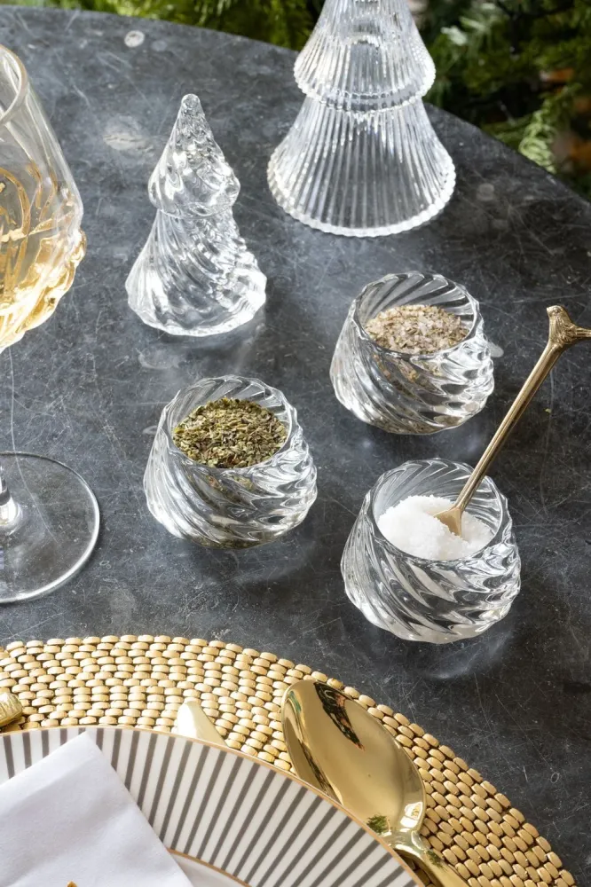 Großer abnehmbarer Kerzenhalter aus Glas mit transparentem Baum-Design