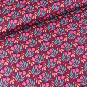 Hamburger Liebe New Cotton Satin Webware Glossy Petit Calyx helles Bordeaux-bunt