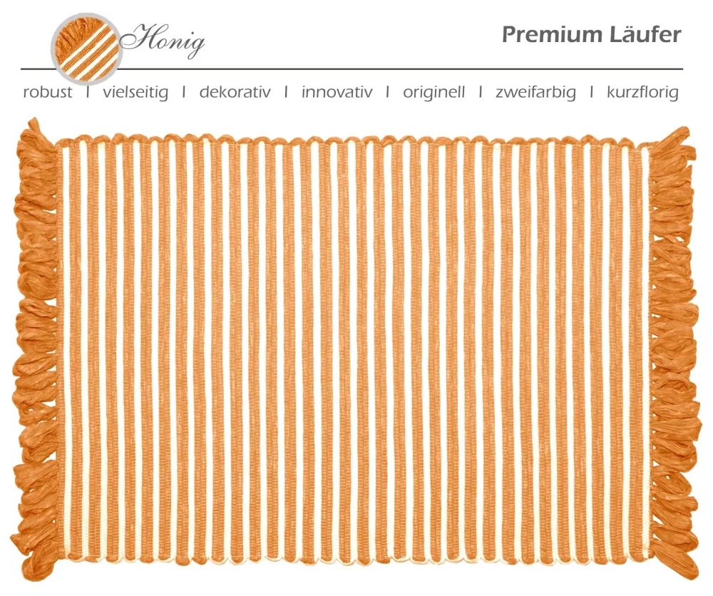 Handmade Läufer 50x70 cm Gelb - Honig