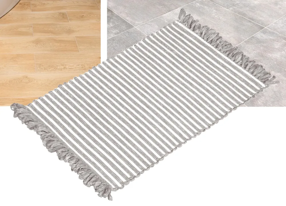 Handmade Läufer 50x70 cm Grau - Beige