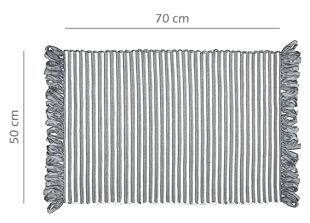 Handmade Läufer 50x70 cm Grau - Beige