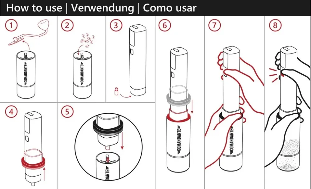 Hario Mobile Kaffeemühlen Stick inkl. Comandante Adapter