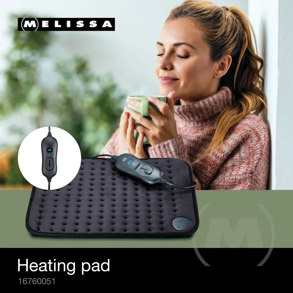 Heizkissen mit drei Heizstufen, Überhitzungsschutz und Abschaltautomatik 40 x 30 cm Schwarz