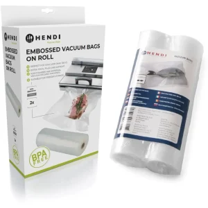 Hendi Vakuumbeutel mit geprägtem Siegel auf einer Rolle – Sous Vide Beutel – 28 x 600 cm – Passend für FoodSaver Vakuumier...