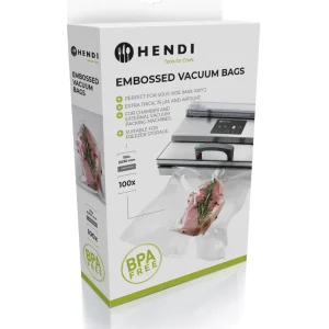 Hendi Vakuumbeutel mit geprägtem Siegel – Sous-Vide-Beutel – 20 x 30 cm – Geeignet für FoodSaver Vakuumiergeräte – 100 Stück