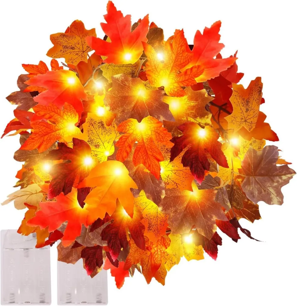 Herbst Ahornblatt Lichterkette für Partydeko & Herbstfest