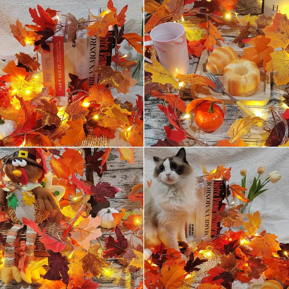 Herbst Ahornblatt Lichterkette für Partydeko & Herbstfest