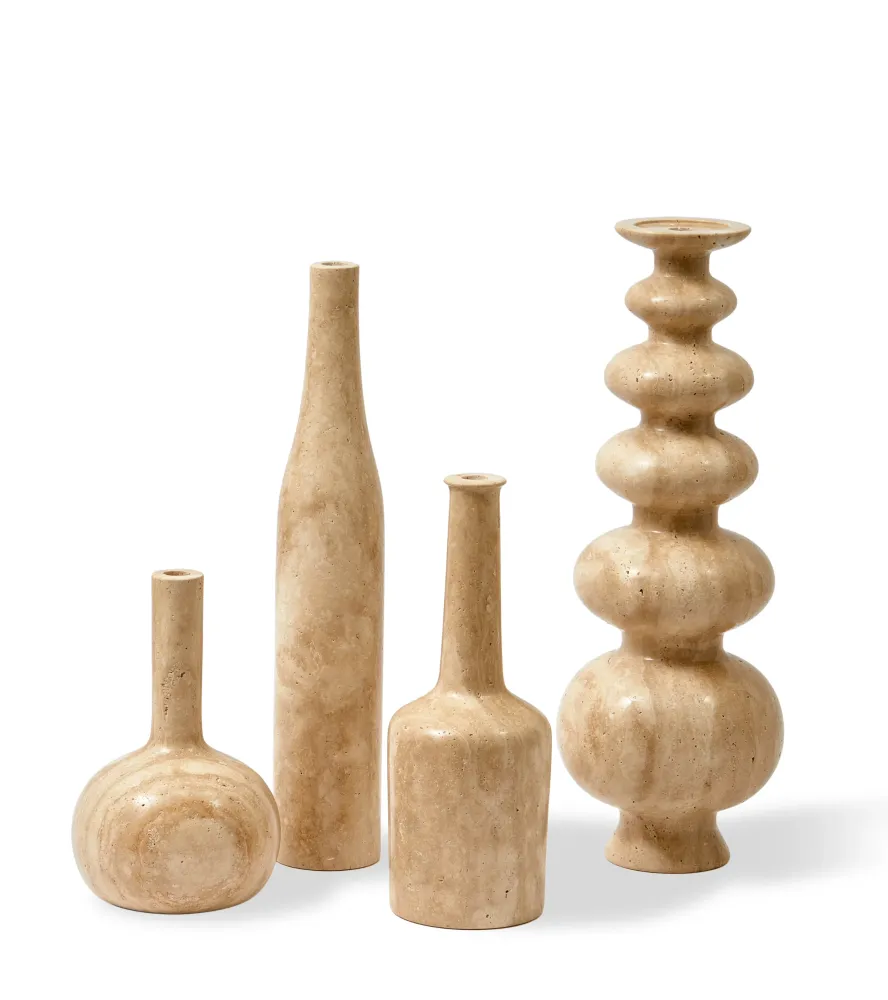HERITAGE BELL Kerzenständer beige Travertin